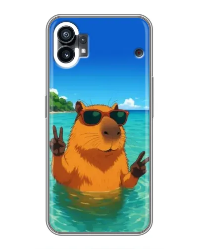 Чехол для Xiaomi Poco C81x с картинкой «Морская капибара»
