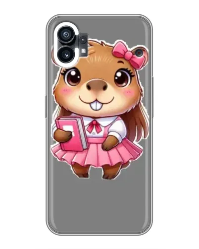 Чехол для Xiaomi Poco C81x с картинкой «Девочка капибара»
