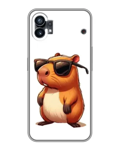 Чехол для Xiaomi Poco C81x с картинкой «Капибара в очках»