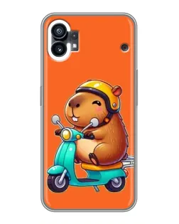 Чехол для Xiaomi Poco C81x с картинкой «Капибара на скутере»
