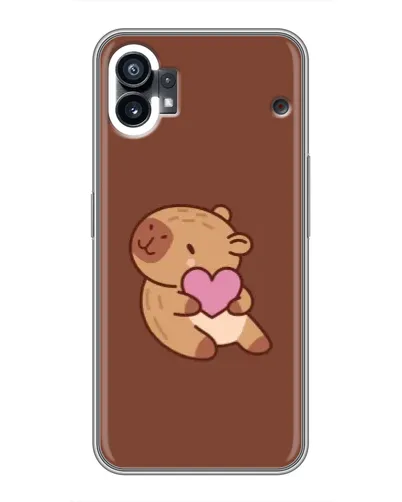 Чехол для Xiaomi Poco C81x с картинкой «Капибара с сердцем»