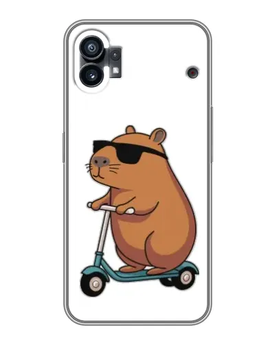 Чехол для Xiaomi Poco C81x с картинкой «Капибара на самокате»