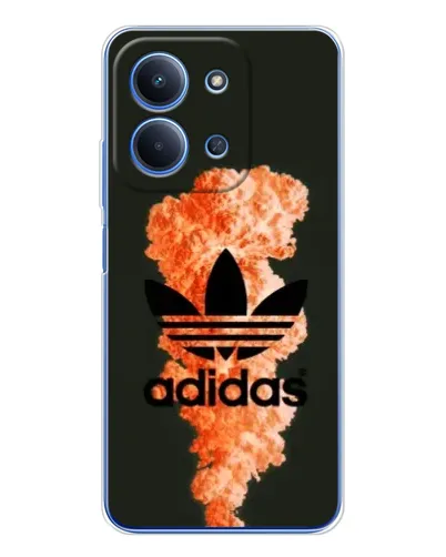 Чехол для Xiaomi Poco C85 с картинкой «Оранжевый дым Adidas»