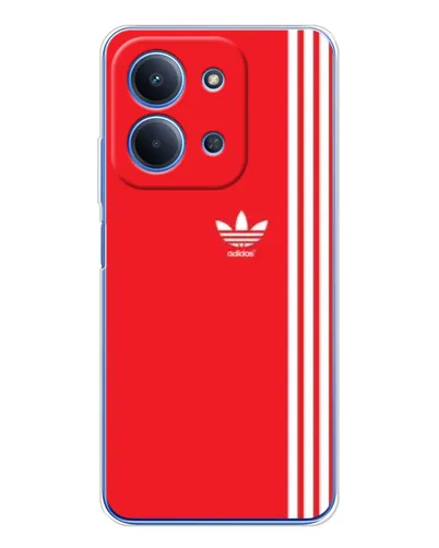 Чехол для Xiaomi Poco C85 с картинкой «Красный минимализм Adidas»