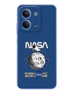 Чехол для Xiaomi Poco C85 с картинкой «NASA — лунная миссия»