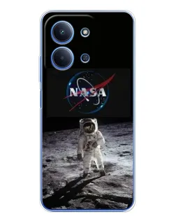 Чехол для Xiaomi Poco C85 с картинкой «Астронавт на Луне»