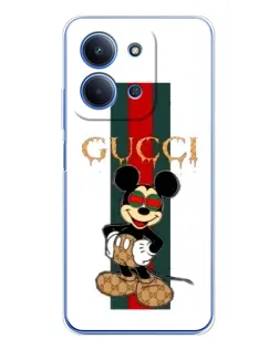 Чохол для Xiaomi Poco C85 з картинкою «Міккі Маус Gucci — смуги»