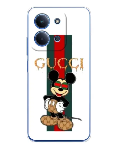 Чохол для Xiaomi Poco C85 з картинкою «Міккі Маус Gucci — смуги»