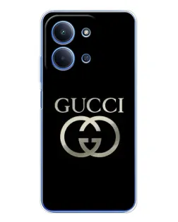 Чехол для Xiaomi Poco C85 с картинкой «Gucci — золото на черном»