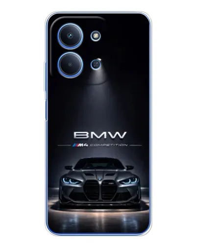 Чехол для Xiaomi Poco C85 с картинкой «BMW сквозь ночной город» Чехол для Xiaomi Poco C85 с картинкой «BMW сквозь ночной город»