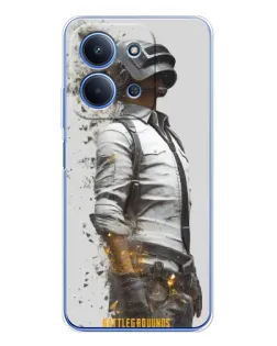 Чохол для Xiaomi Poco C85 з картинкою «PUBG — боєць у пилу»