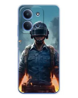 Чохол для Xiaomi Poco C85 з картинкою «PUBG — реалістичний герой»