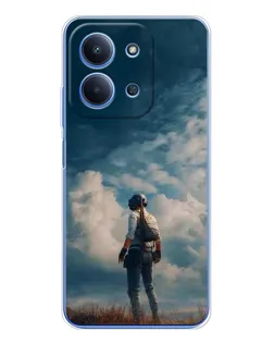 Чохол для Xiaomi Poco C85 з картинкою «Герой PUBG на скелі»