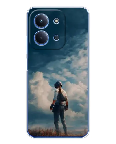 Чохол для Xiaomi Poco C85 з картинкою «Герой PUBG на скелі»