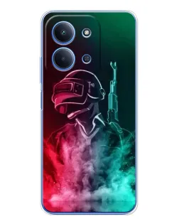 Чохол для Xiaomi Poco C85 з картинкою «PUBG — вогняний воїн»