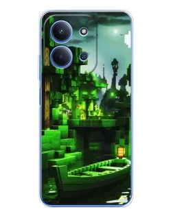 Чохол для Xiaomi Poco C85 з картинкою «Minecraft лісовий пейзаж»