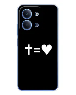 Чехол для Xiaomi Poco C85 с картинкой «Крест и Сердце»