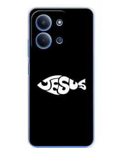 Чехол для Xiaomi Poco C85 с картинкой «Рыба Jesus»