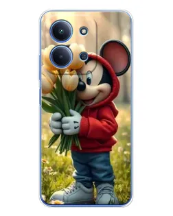 Чехол для Xiaomi Poco C85 с картинкой «Микки с тюльпанами» Чехол для Xiaomi Poco C85 с картинкой «Микки с тюльпанами»