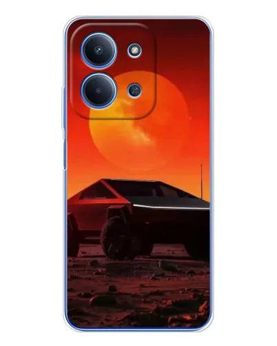 Чехол для Xiaomi Poco C85 с картинкой «Cybertruck на Марсе»