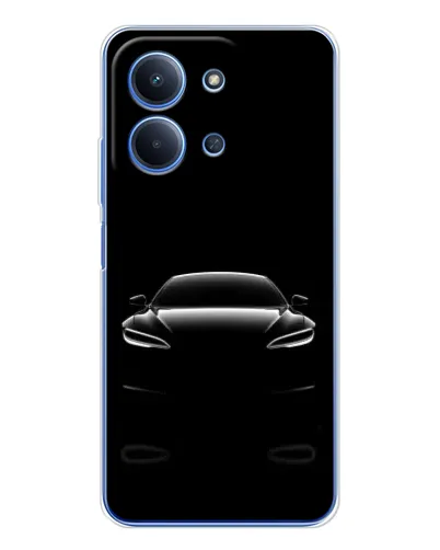 Чехол для Xiaomi Poco C85 с картинкой «Силуэт Tesla Night»