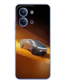 Чехол для Xiaomi Poco C85 с картинкой «Cybertruck в пустыне»
