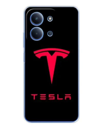 Чехол для Xiaomi Poco C85 с картинкой «Tesla Red Logo»