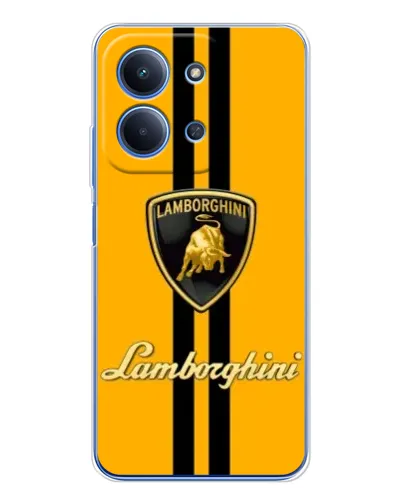 Чехол для Xiaomi Poco C85 с картинкой «Lamborghini Stripe желтый»