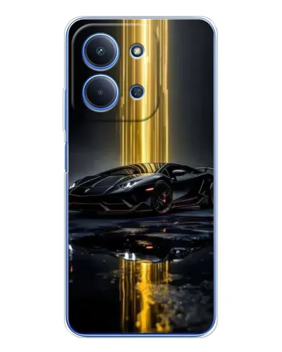 Чехол для Xiaomi Poco C85 с картинкой «Ночной Lamborghini драйв»