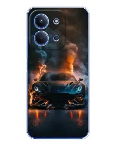 Чехол для Xiaomi Poco C85 с картинкой «Lamborghini дымная эстетика»