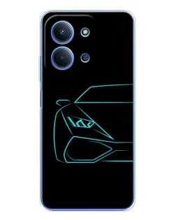 Чехол для Xiaomi Poco C85 с картинкой «Голубой силуэт Lamborghini» Чехол для Xiaomi Poco C85 с картинкой «Голубой силуэт Lamborghini»