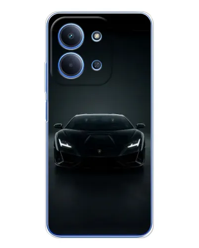 Чехол для Xiaomi Poco C85 с картинкой «Черный Lamborghini Aventador»
