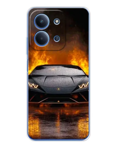Чехол для Xiaomi Poco C85 с картинкой «Lamborghini в огне»