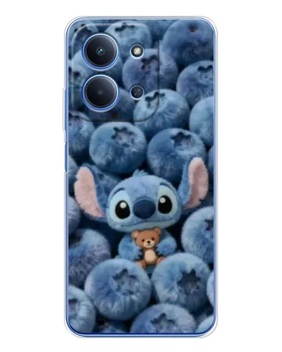 Чехол для Xiaomi Poco C85 с картинкой «Стич и голубика»