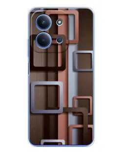 Чехол для Xiaomi Poco C85 с картинкой «Коричневые объемные квадраты» Чехол для Xiaomi Poco C85 с картинкой «Коричневые объемные квадраты»
