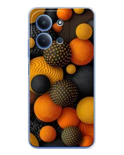 Чехол для Xiaomi Poco C85 с картинкой «Объемные оранжевые сферы» Чехол для Xiaomi Poco C85 с картинкой «Объемные оранжевые сферы»