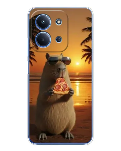 Чехол для Xiaomi Poco C85 с картинкой «Капибара с пиццей» Чехол для Xiaomi Poco C85 с картинкой «Капибара с пиццей»
