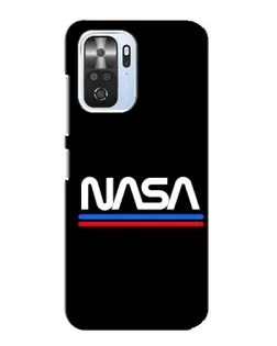 Чехол для Xiaomi POCO F3 с картинкой «NASA — классика Red Blue»