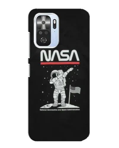 Чехол для Xiaomi POCO F3 с картинкой «NASA — шагаем по Луне»