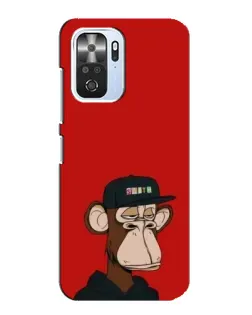 Чехол для Xiaomi POCO F3 с картинкой «Bored Ape — красный фон» Чехол для Xiaomi POCO F3 с картинкой «Bored Ape — красный фон»