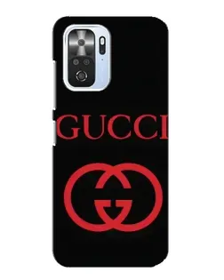 Чехол для Xiaomi POCO F3 с картинкой «Gucci — красный логотип»