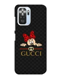 Чехол для Xiaomi POCO F3 с картинкой «Минни Маус Gucci — черный»