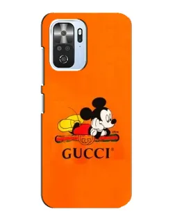 Чехол для Xiaomi POCO F3 с картинкой «Микки Маус Gucci — оранж»