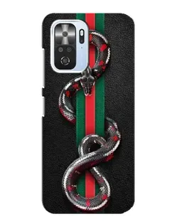 Чехол для Xiaomi POCO F3 с картинкой «Gucci — змея на полосе»