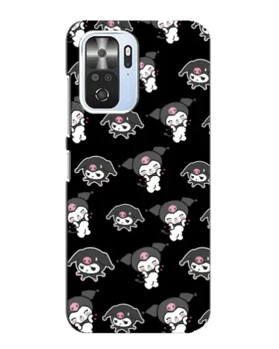 Чехол для Xiaomi POCO F3 с картинкой «Черный паттерн Kuromi»