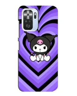 Чехол для Xiaomi POCO F3 с картинкой «Kuromi и фиолетовые сердца»