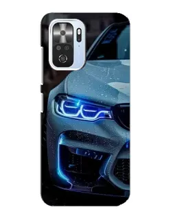 Чехол для Xiaomi POCO F3 с картинкой «Взгляд BMW с синими фарами» Чехол для Xiaomi POCO F3 с картинкой «Взгляд BMW с синими фарами»