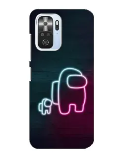 Чехол для Xiaomi POCO F3 с картинкой «Among Us неон-арт»