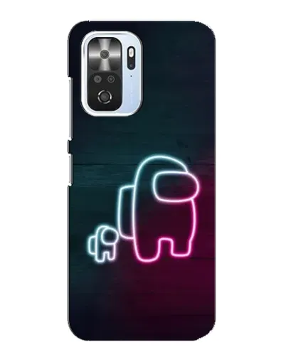 Чехол для Xiaomi POCO F3 с картинкой «Among Us неон-арт»
