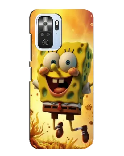 Чехол для Xiaomi POCO F3 с картинкой «Губка Боб прыгает»